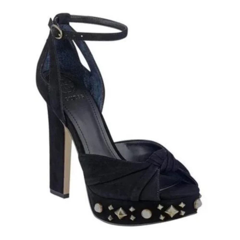 Black Ankle-Strap Platform High Heel Sandals